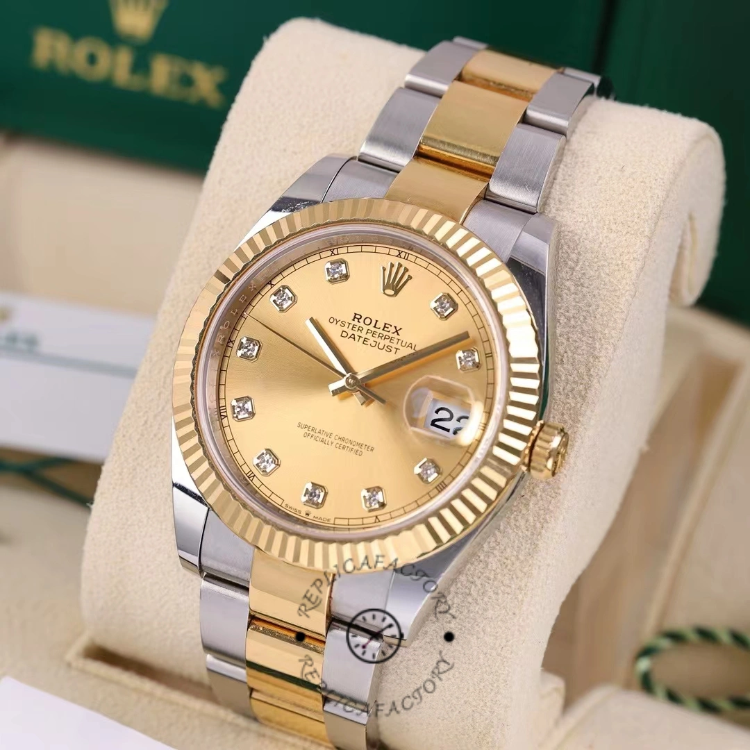 Rolex Datejust 126333 0011 Champagne Diamond Oyster 41mm Two Tone Steel