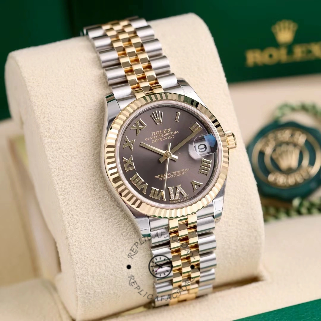 Rolex Datejust 31mm Stainless Steel and Yellow Gold 278273 0018 Grey VI Roman Jubilee