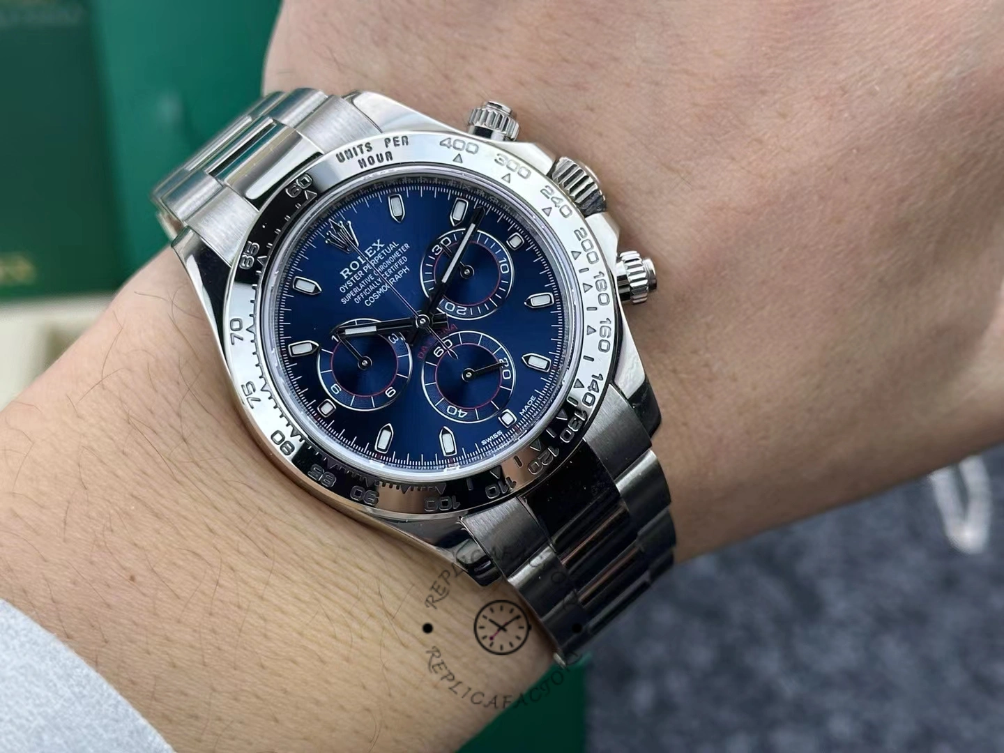 Rolex Cosmograph Daytona 116509 Blue Index Dial 40MM Mens Replica Watch
