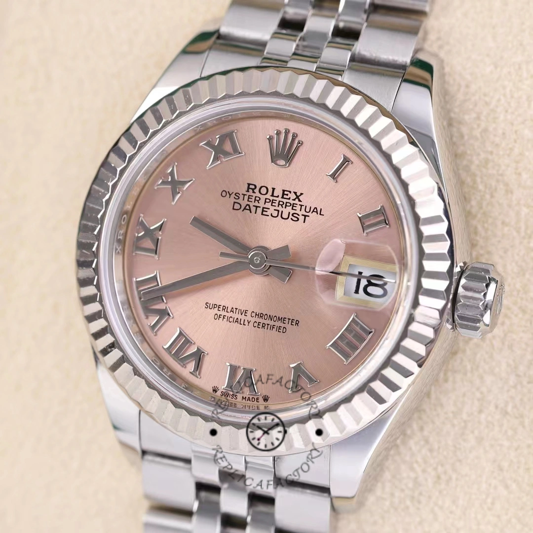 Rolex Datejust 279174 Stainless Steel Pink Roman Dial 28mm Lady Replica Watch