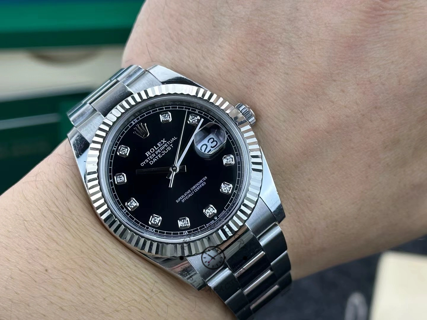 Rolex Datejust 41 Fluted Bezel Black Diamond Dial m126334 0011
