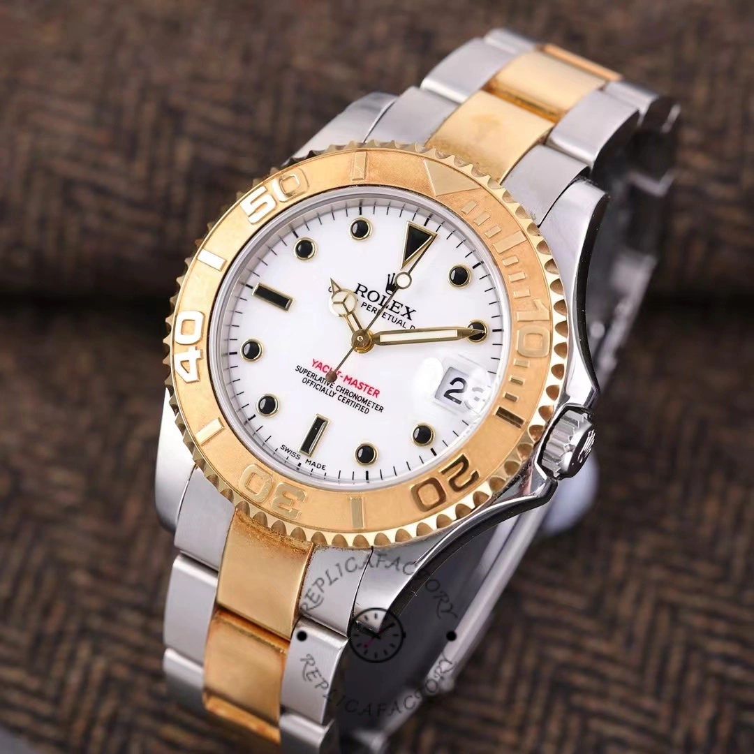 Rolex Yacht-Master 168623 Steel Yellow Gold White Dial 35MM Unisex Replica Watch