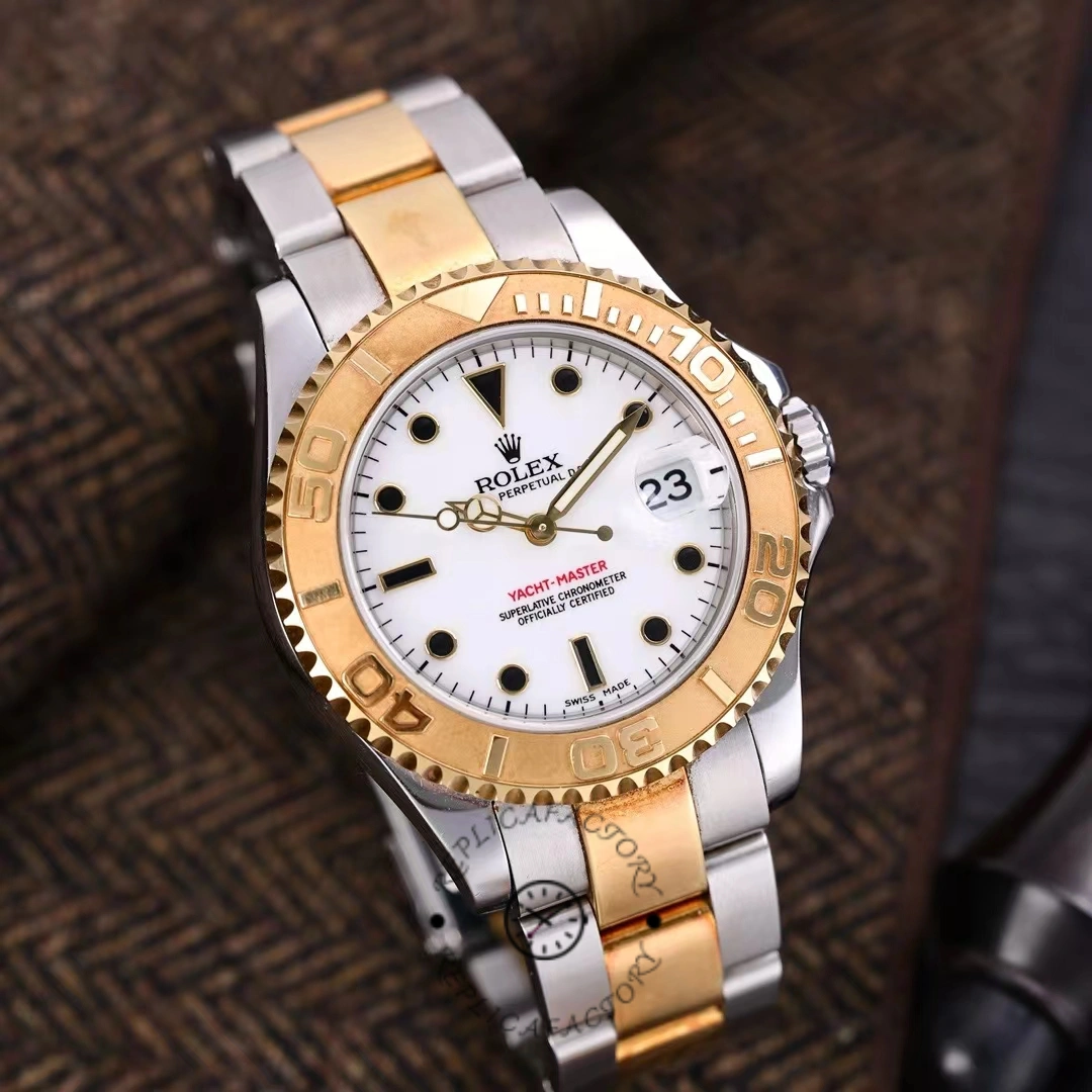 Rolex Yacht-Master 168623 Steel Yellow Gold White Dial 35MM Unisex Replica Watch