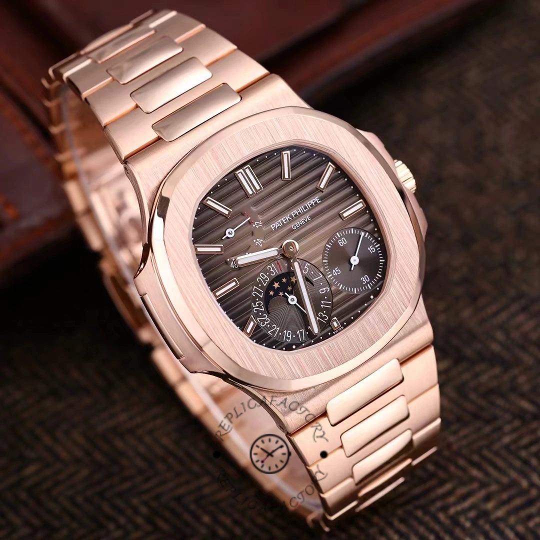 Patek Philippe Nautilus Moon Phase Rose Gold Brown Sunburst 5712 1R 001 40MM