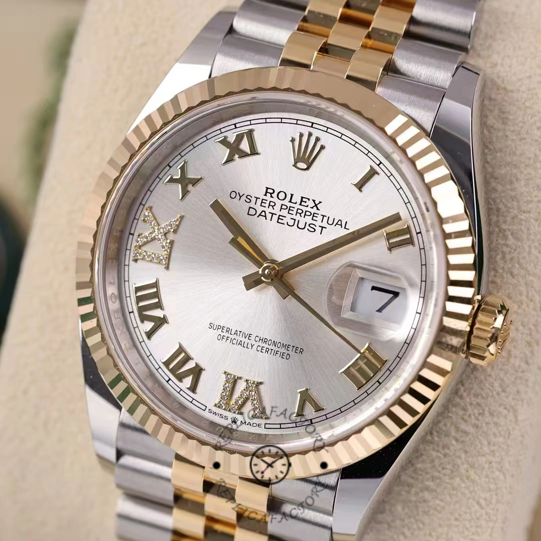 Rolex Datejust 36MM 126233 0031 Silver Roman Numeral Dial Fluted Bezel Unisex Replica Watch