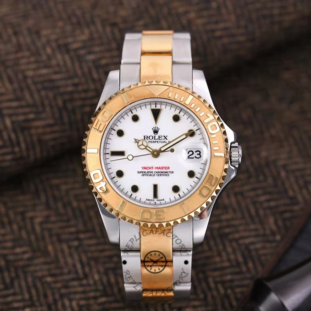 Rolex Yacht-Master 168623 Steel Yellow Gold White Dial 35MM Unisex Replica Watch