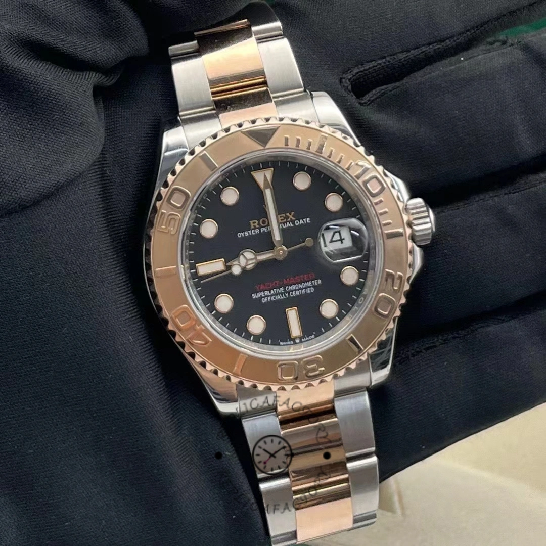 Rolex Yacht-Master 126621 EverRose Gold Black Dial 40MM Mens Replica Watch