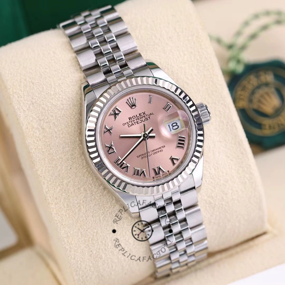 Rolex Datejust 279174 Stainless Steel Pink Roman Dial 28mm Lady Replica Watch
