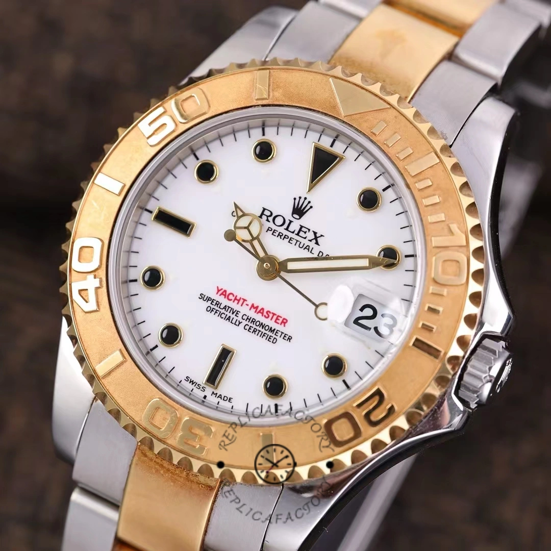 Rolex Yacht-Master 168623 Steel Yellow Gold White Dial 35MM Unisex Replica Watch