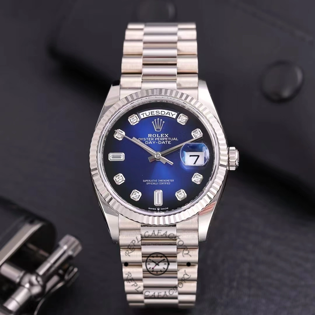 Rolex Day-Date 128239 Blue Ombre Diamond Dial 36MM Unisex Replica Watch