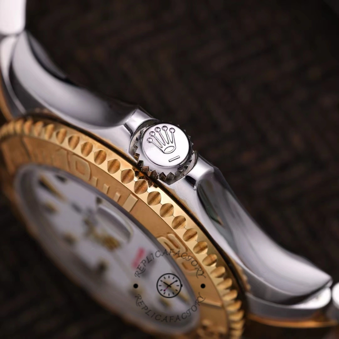 Rolex Yacht-Master 168623 Steel Yellow Gold White Dial 35MM Unisex Replica Watch