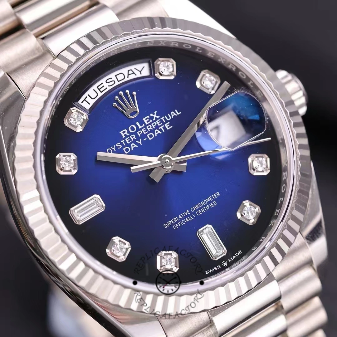 Rolex Day-Date 128239 Blue Ombre Diamond Dial 36MM Unisex Replica Watch