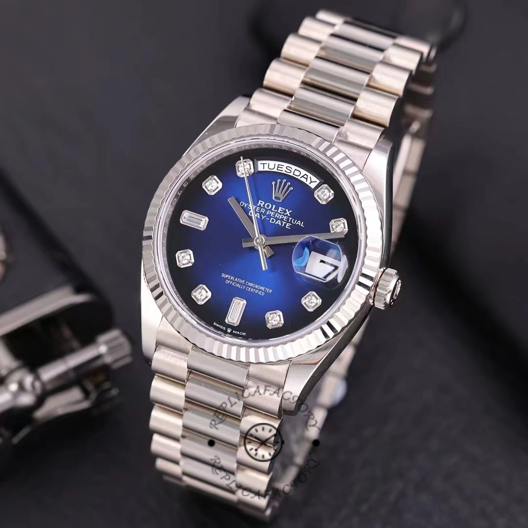 Rolex Day-Date 128239 Blue Ombre Diamond Dial 36MM Unisex Replica Watch