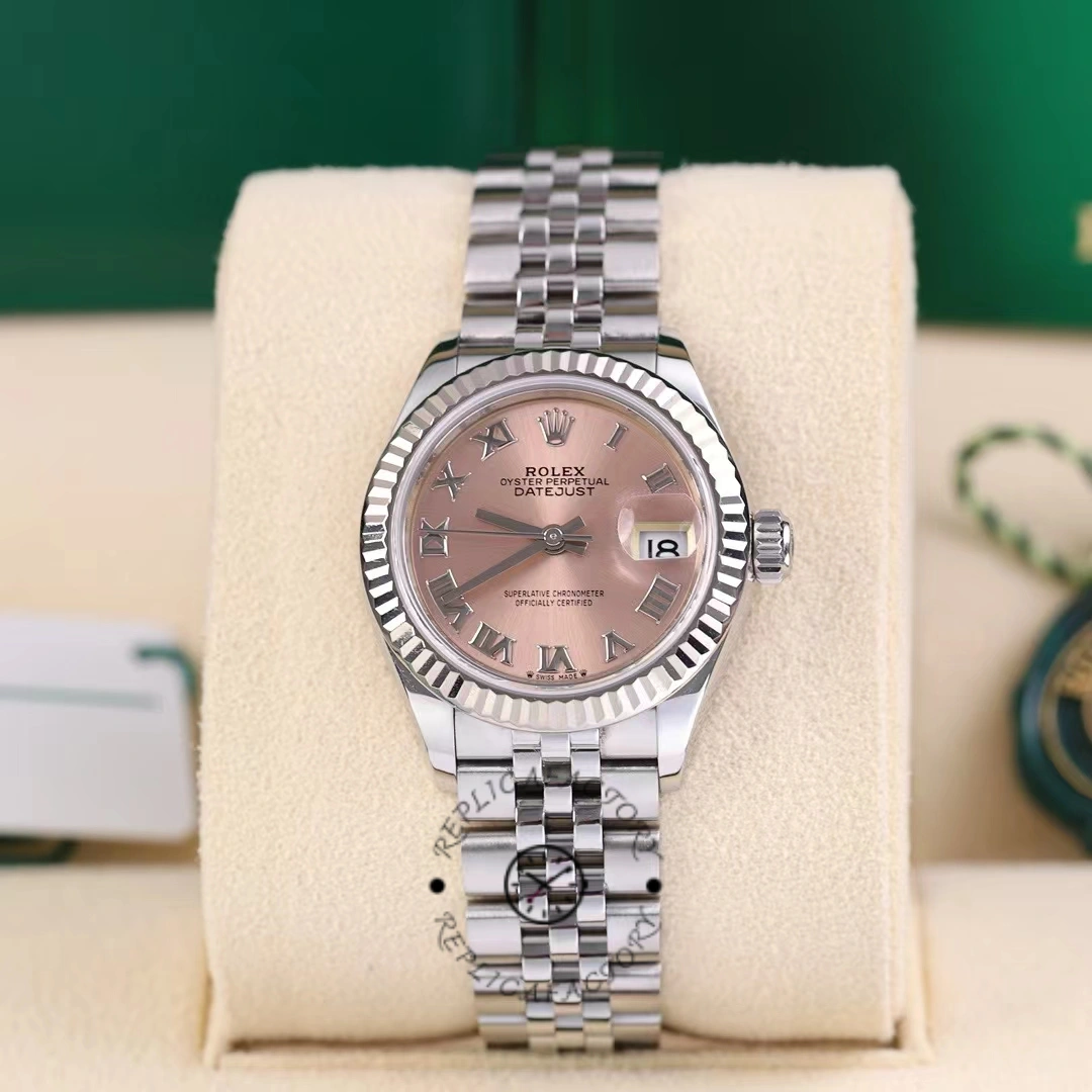 Rolex Datejust 279174 Stainless Steel Pink Roman Dial 28mm Lady Replica Watch