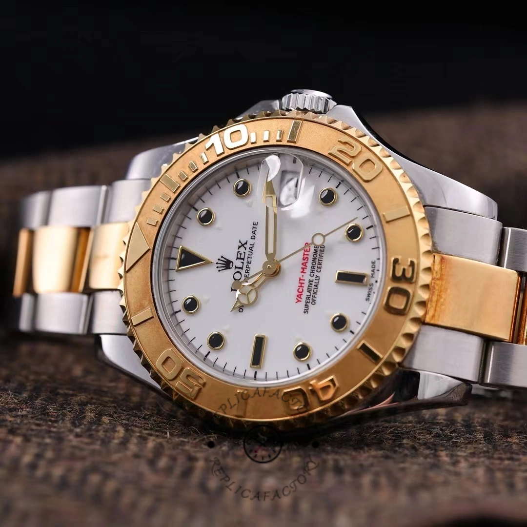 Rolex Yacht-Master 168623 Steel Yellow Gold White Dial 35MM Unisex Replica Watch
