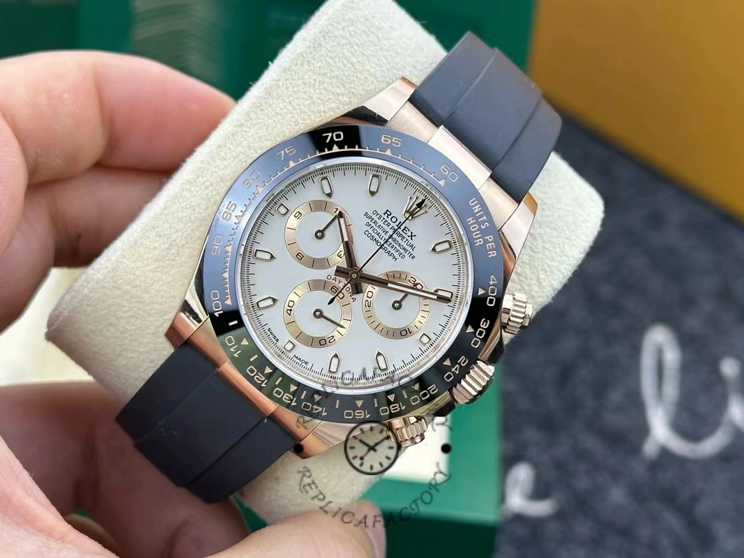 Rolex Cosmograph Daytona 116515LN Everose Gold Ivory Dial 40mm Mens Replica Watch