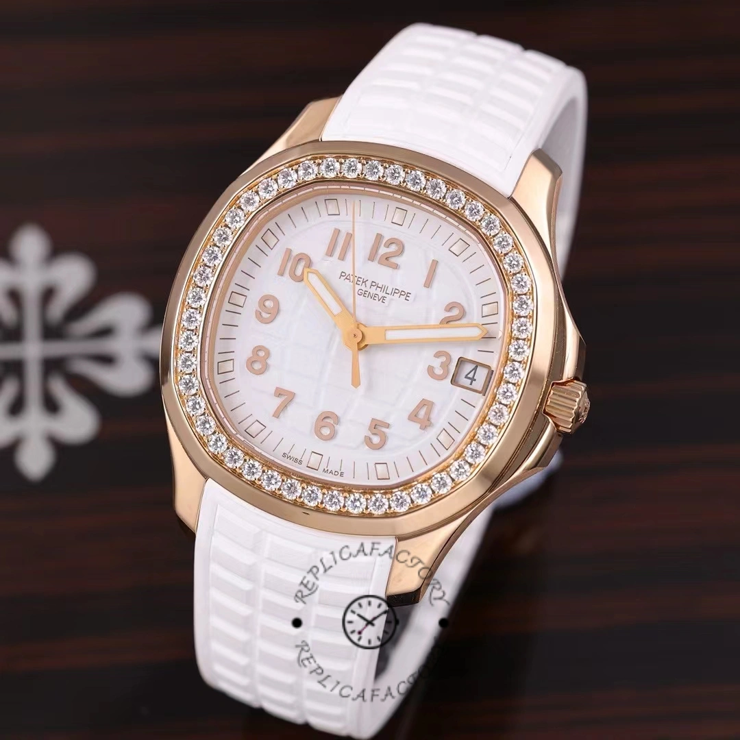 Replica Patek Philippe Aquanaut Rose Gold White Dial 5068R 010 36mm Lady Watch