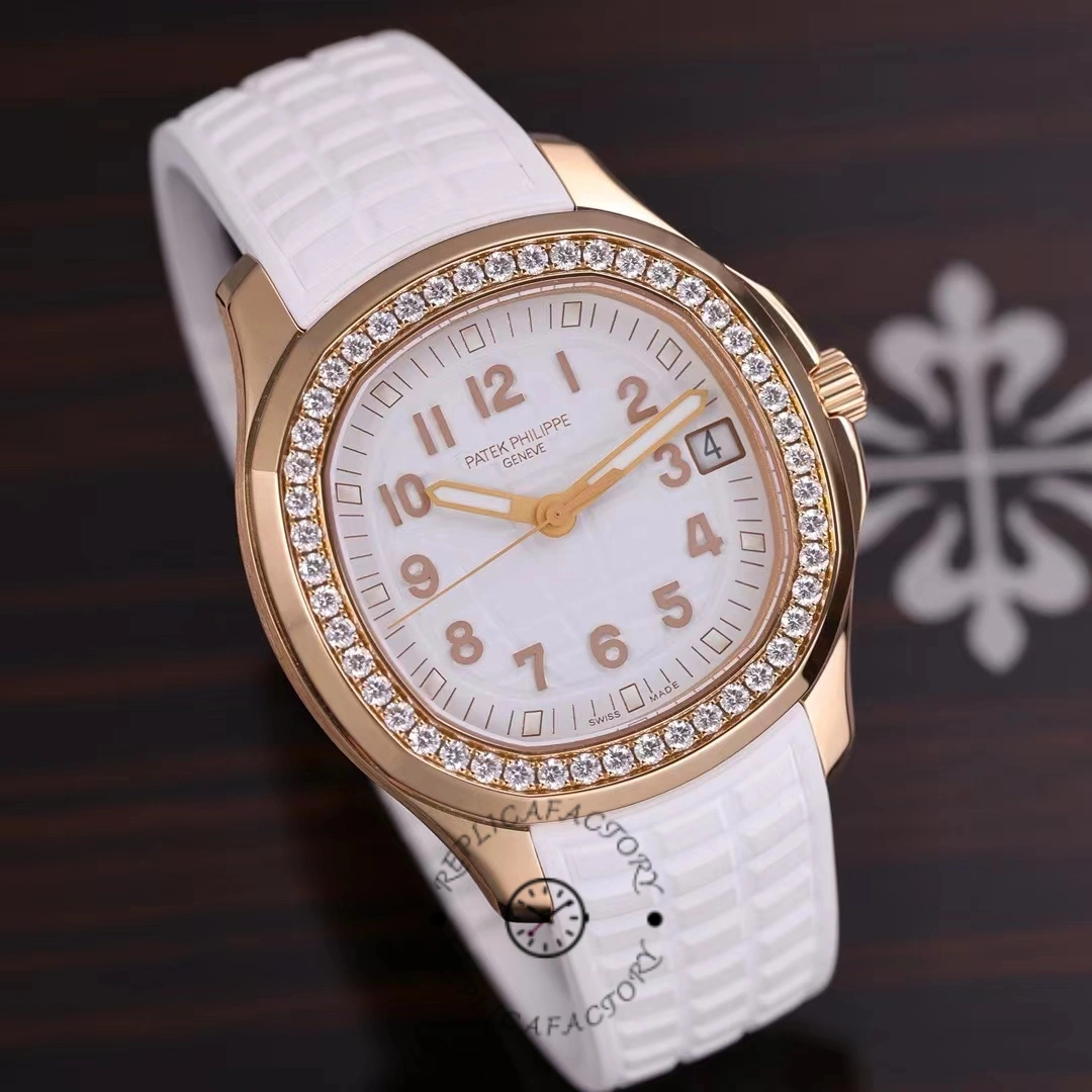 Replica Patek Philippe Aquanaut Rose Gold White Dial 5068R 010 36mm Lady Watch
