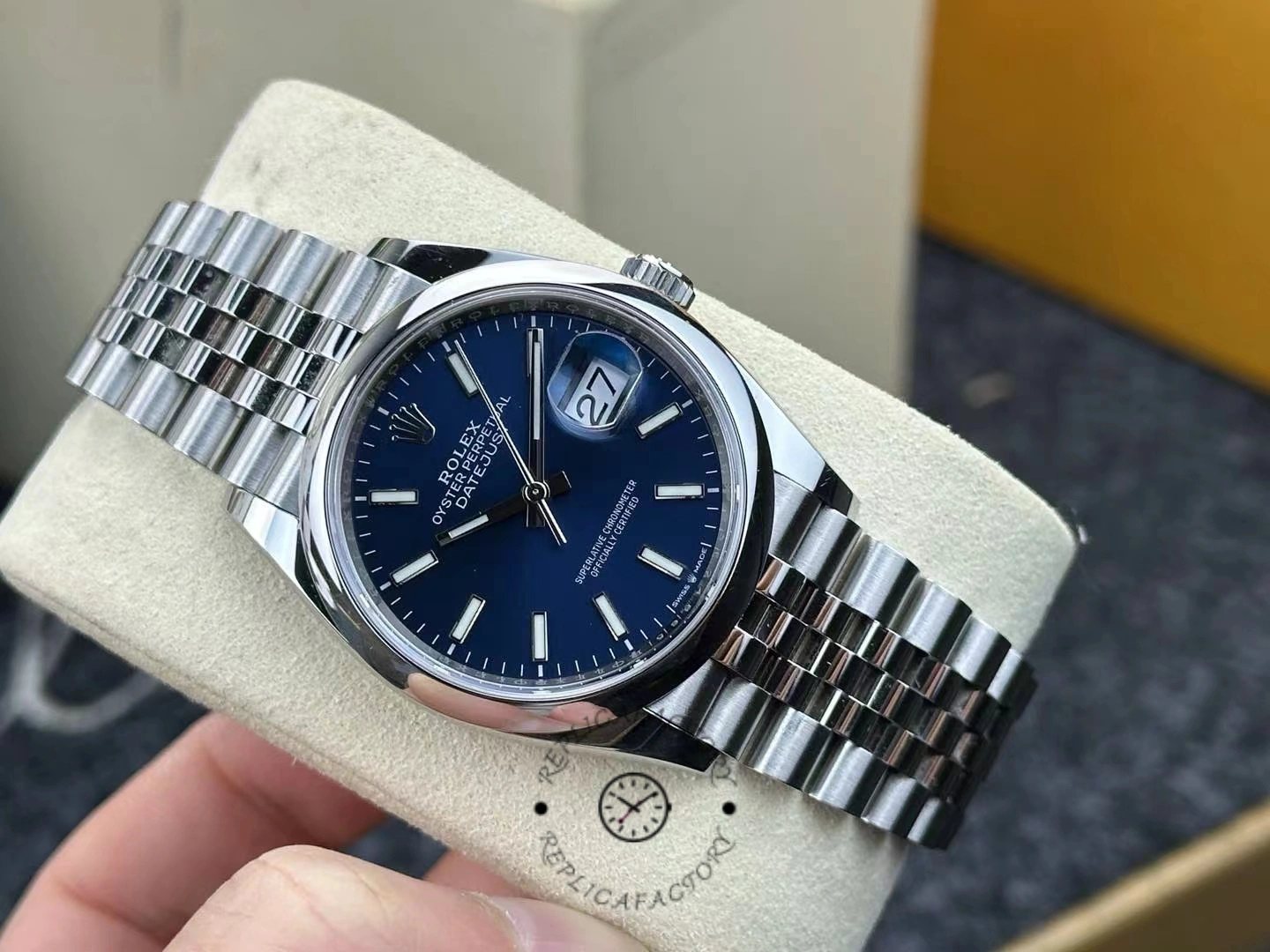 Rolex Datejust 126200 Blue Index Dial Jubilee Stainless Steel 36MM Unisex Replica Watch