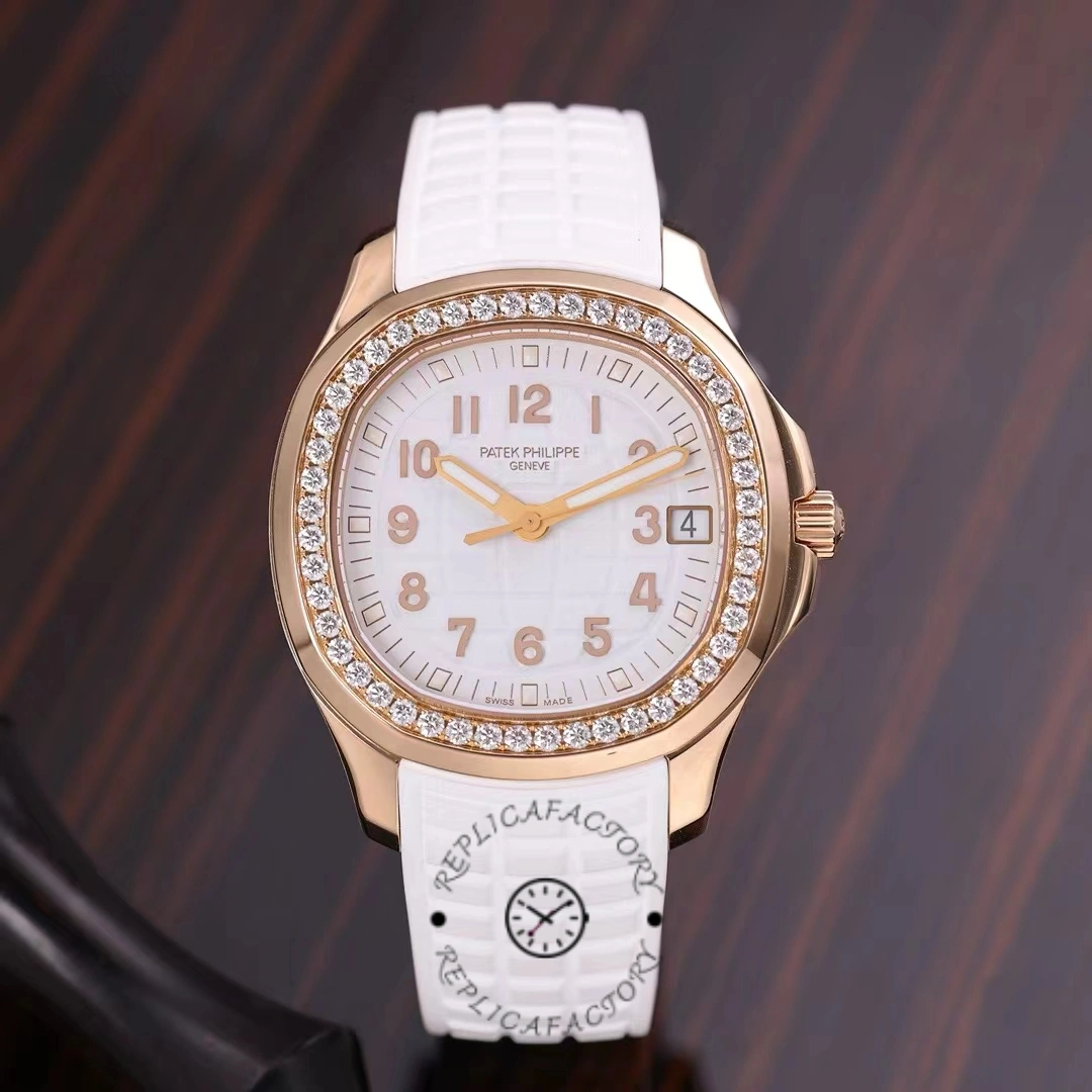 Replica Patek Philippe Aquanaut Rose Gold White Dial 5068R 010 36mm Lady Watch