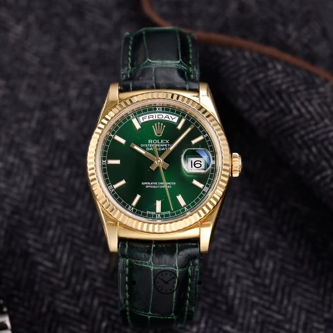 Rolex Day Date 36 Green Dial Solid 18k Yellow Gold 118138 0003