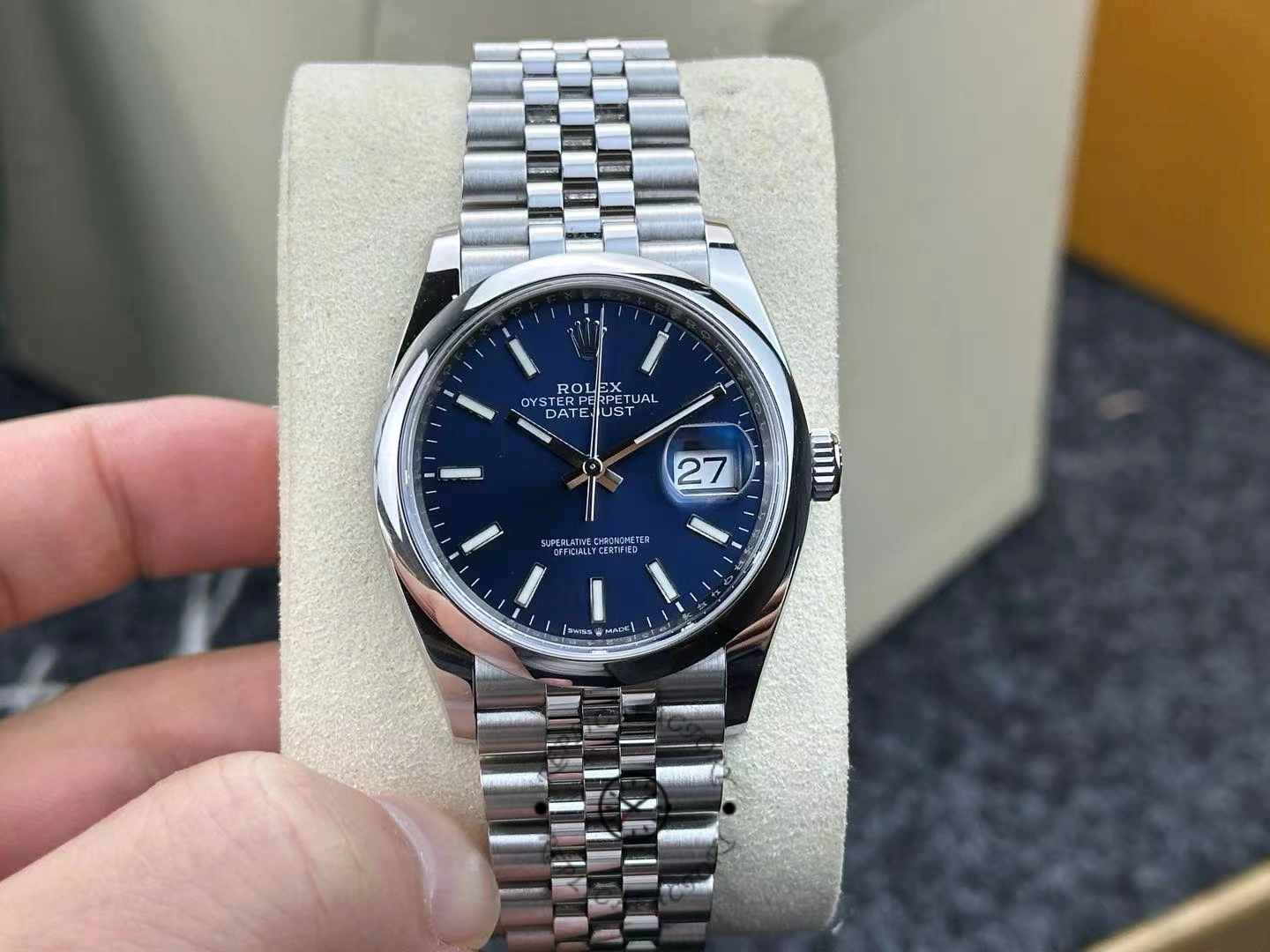 Rolex Datejust 126200 Blue Index Dial Jubilee Stainless Steel 36MM Unisex Replica Watch