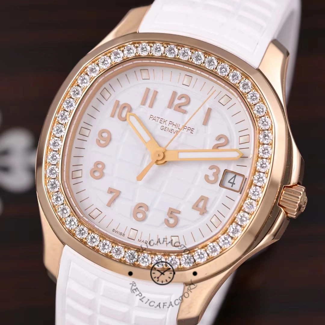 Replica Patek Philippe Aquanaut Rose Gold White Dial 5068R 010 36mm Lady Watch