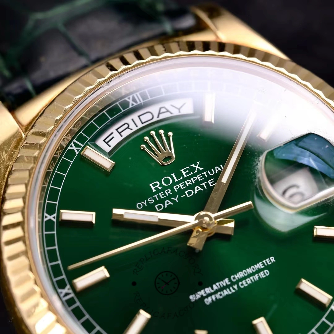 Rolex Day Date 36 Green Dial Solid 18k Yellow Gold 118138 0003