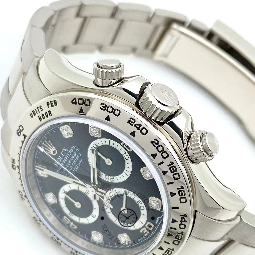Rolex Cosmograph Daytona 116509 Black Dial White Gold 40MM Mens Replica Watch
