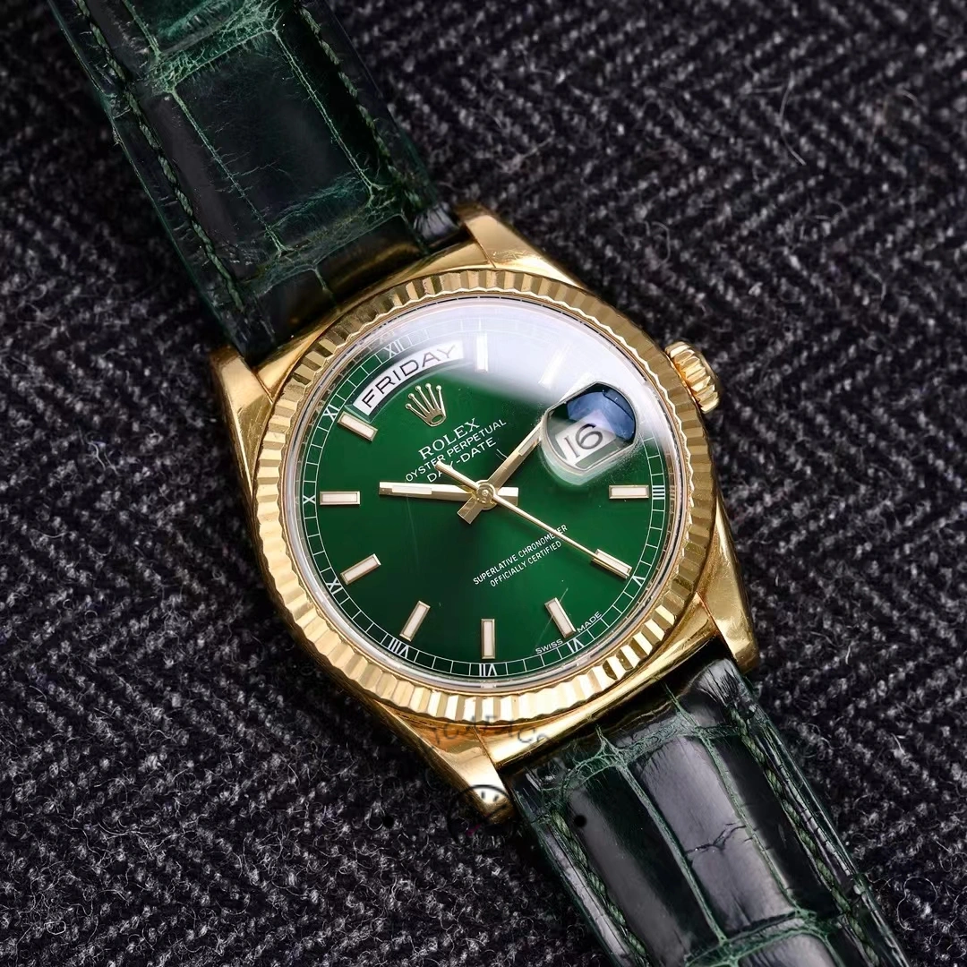 Rolex Day Date 36 Green Dial Solid 18k Yellow Gold 118138 0003
