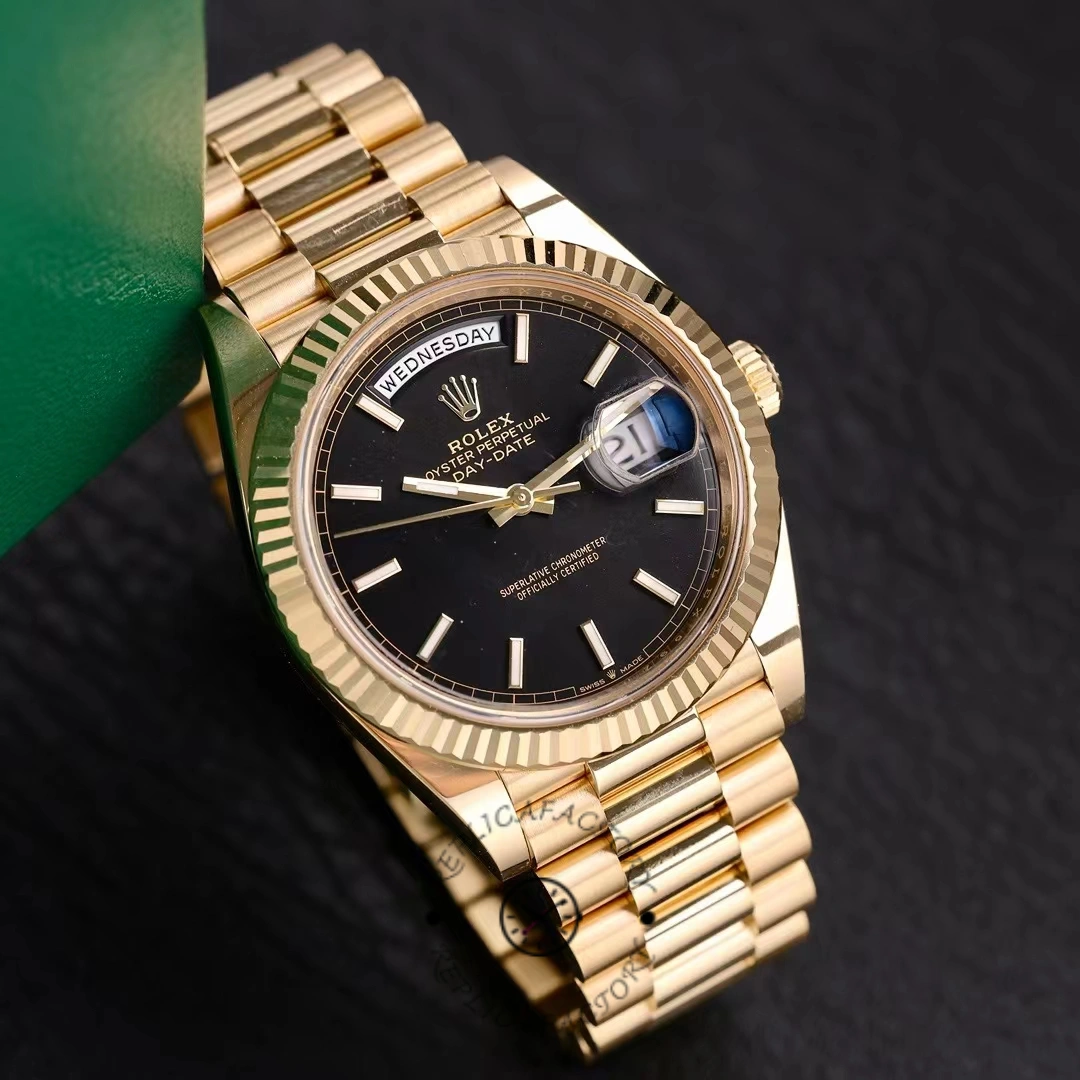 Rolex Day Date 40mm Yellow Gold President Black Dial m228238 0067
