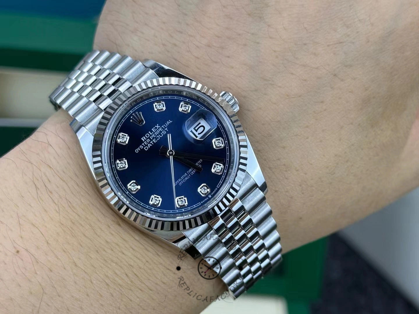 Rolex Datejust 126234 Blue Diamond Dial 36MM Unisex Replica Watch