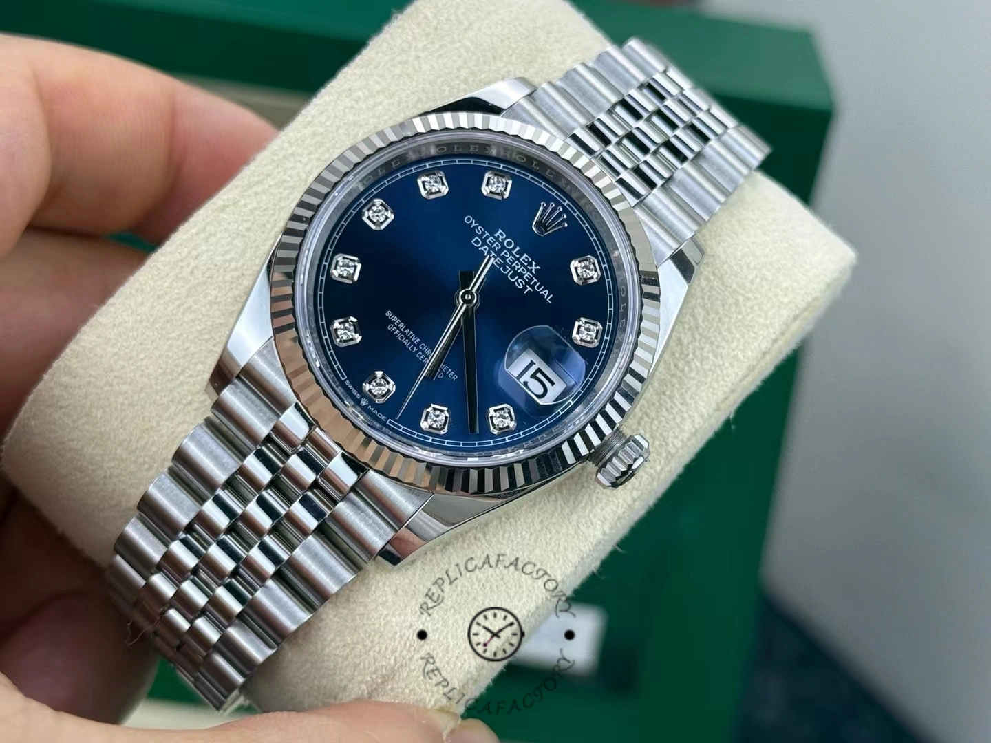 Rolex Datejust 126234 Blue Diamond Dial 36MM Unisex Replica Watch
