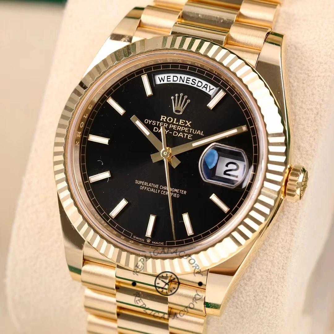 Rolex Day Date 40mm Yellow Gold President Black Dial m228238 0067