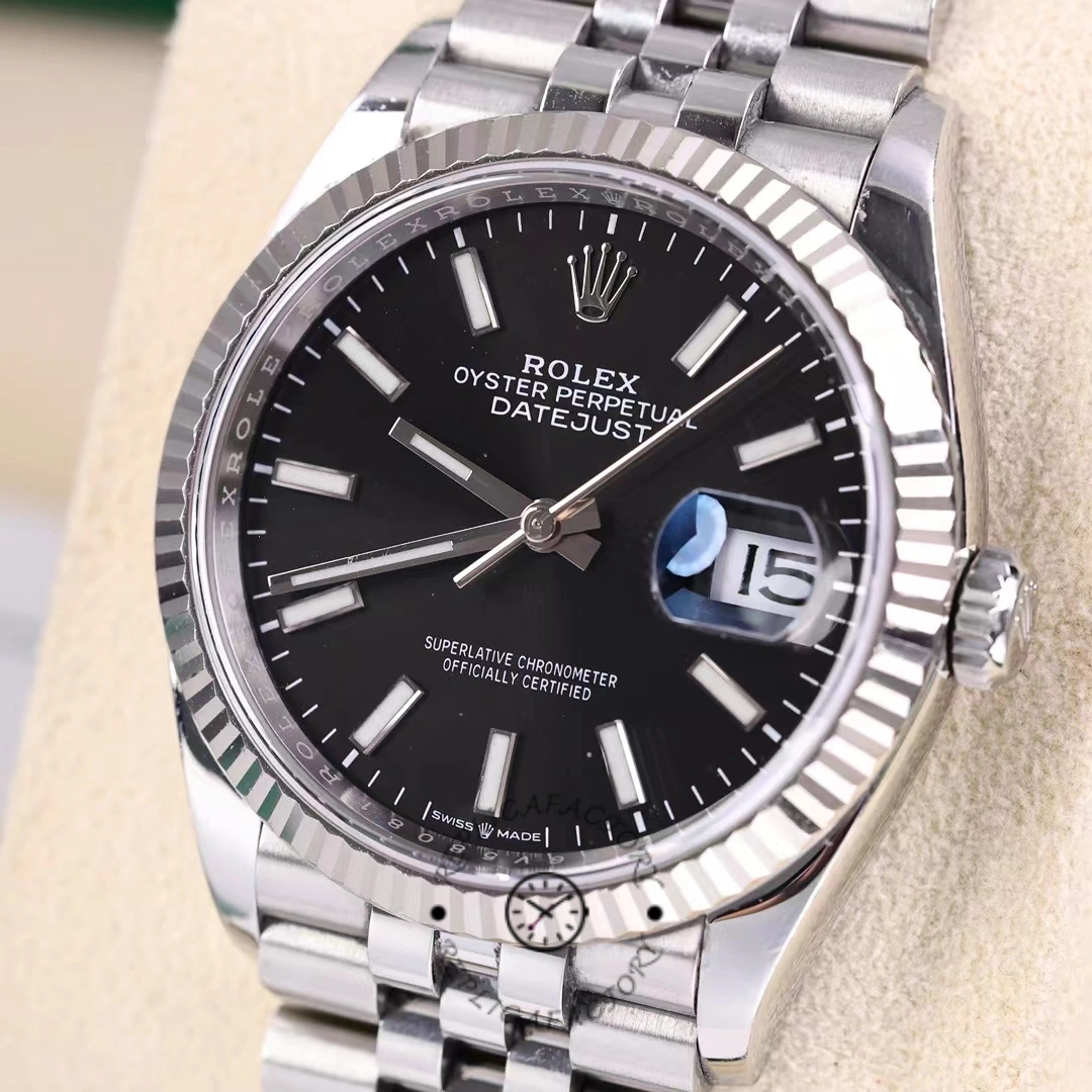Rolex Datejust 126234 Fluted Bezel Black Index Dial 36MM Unisex Replica Watch