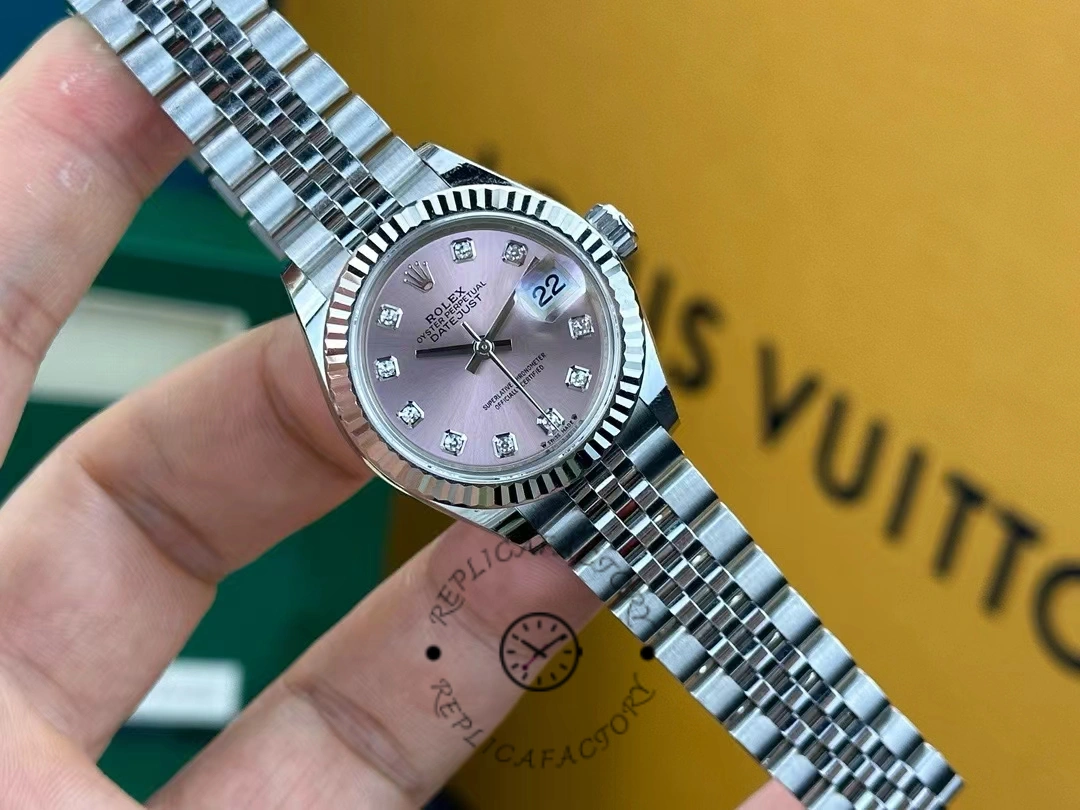Rolex Datejust 279174 Stainless Steel Pink Diamond Dial 28mm Lady Replica Watch