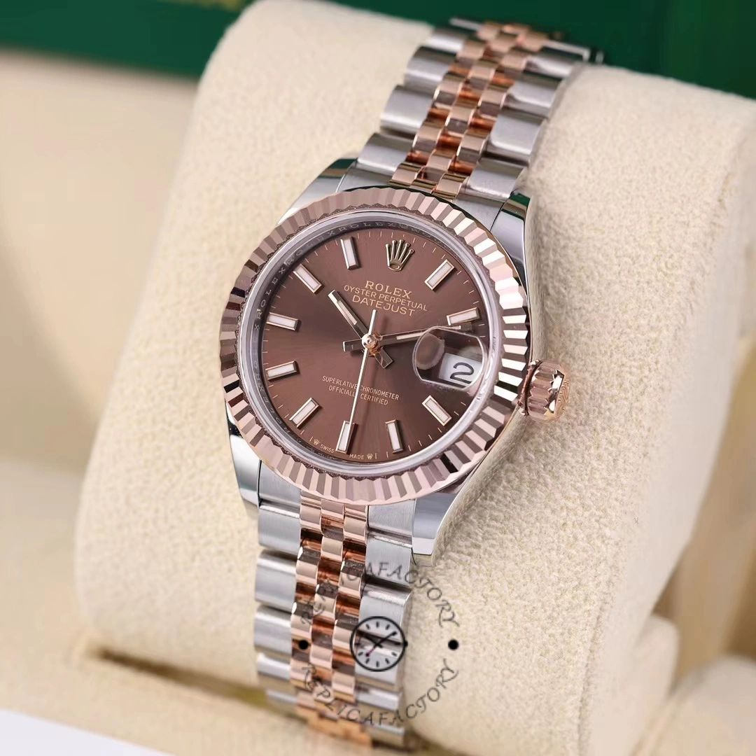 Rolex Datejust 28 Chocolate Index Steel & Rose Gold m279171 0017