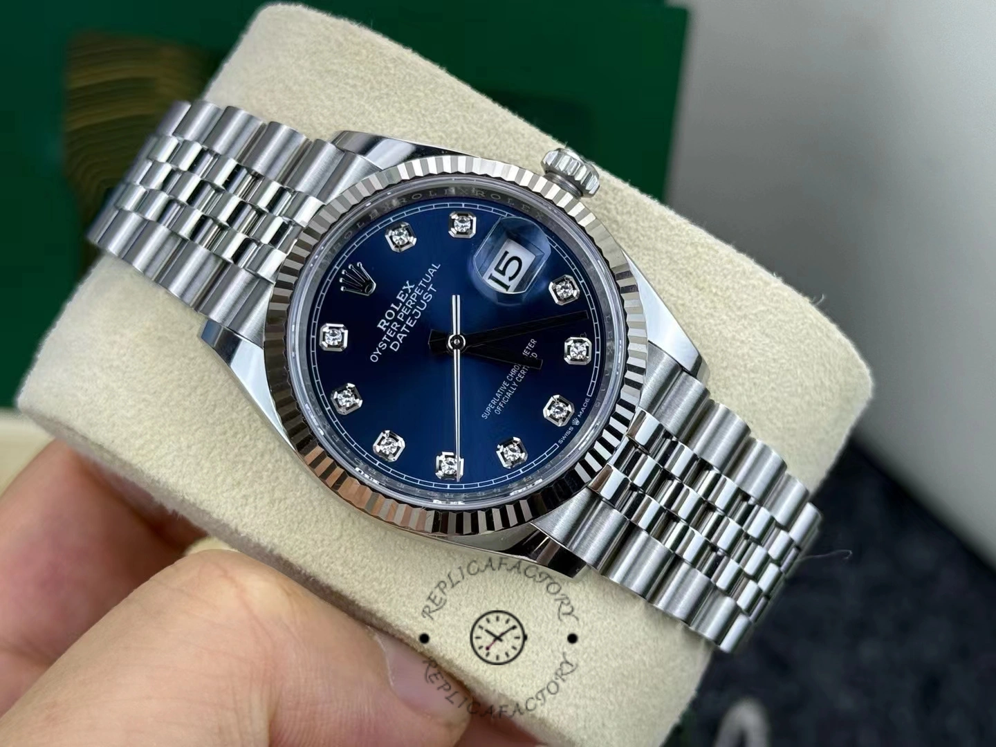 Rolex Datejust 126234 Blue Diamond Dial 36MM Unisex Replica Watch