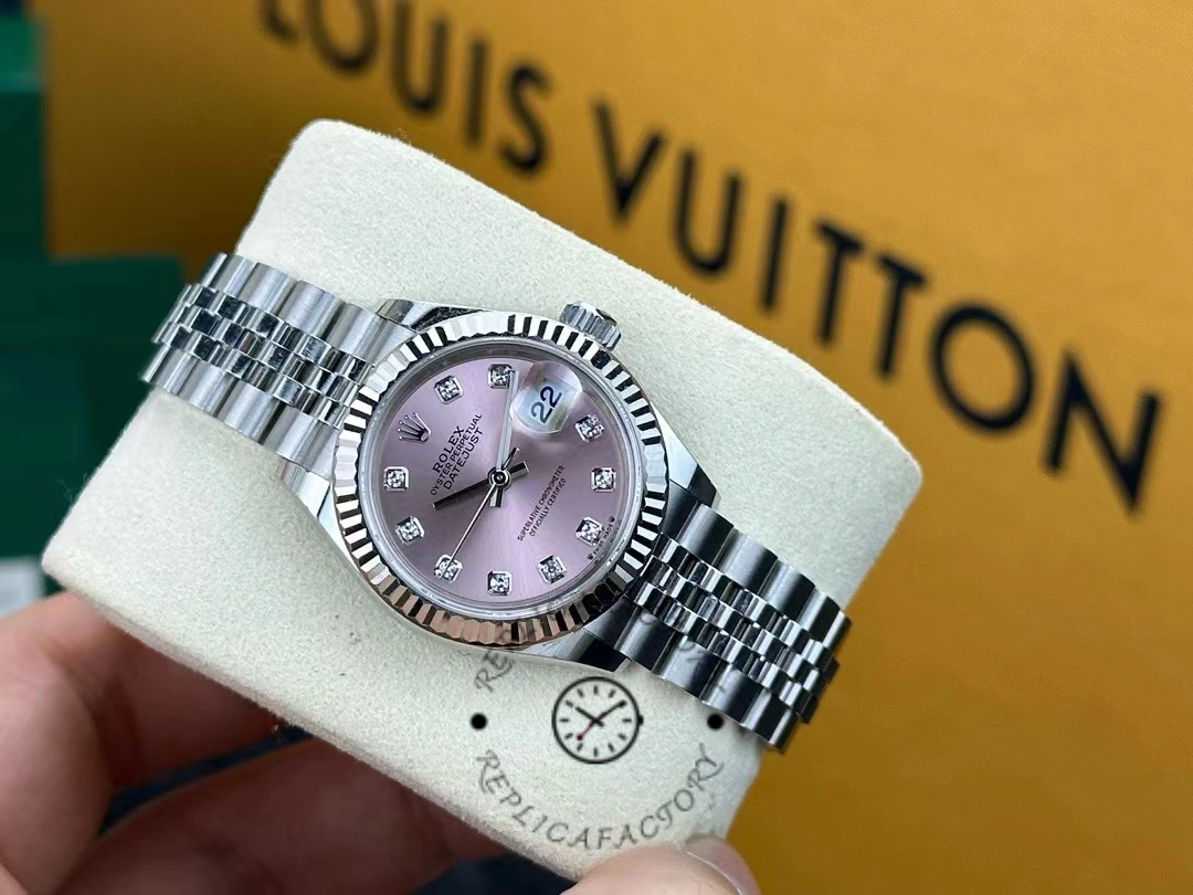 Rolex Datejust 279174 Stainless Steel Pink Diamond Dial 28mm Lady Replica Watch