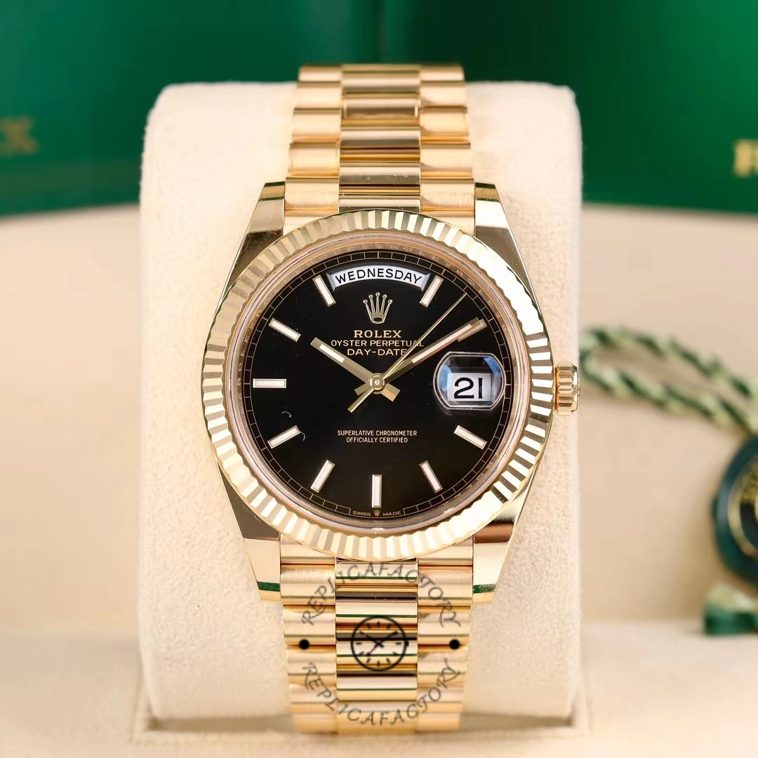 Rolex Day Date 40mm Yellow Gold President Black Dial m228238 0067