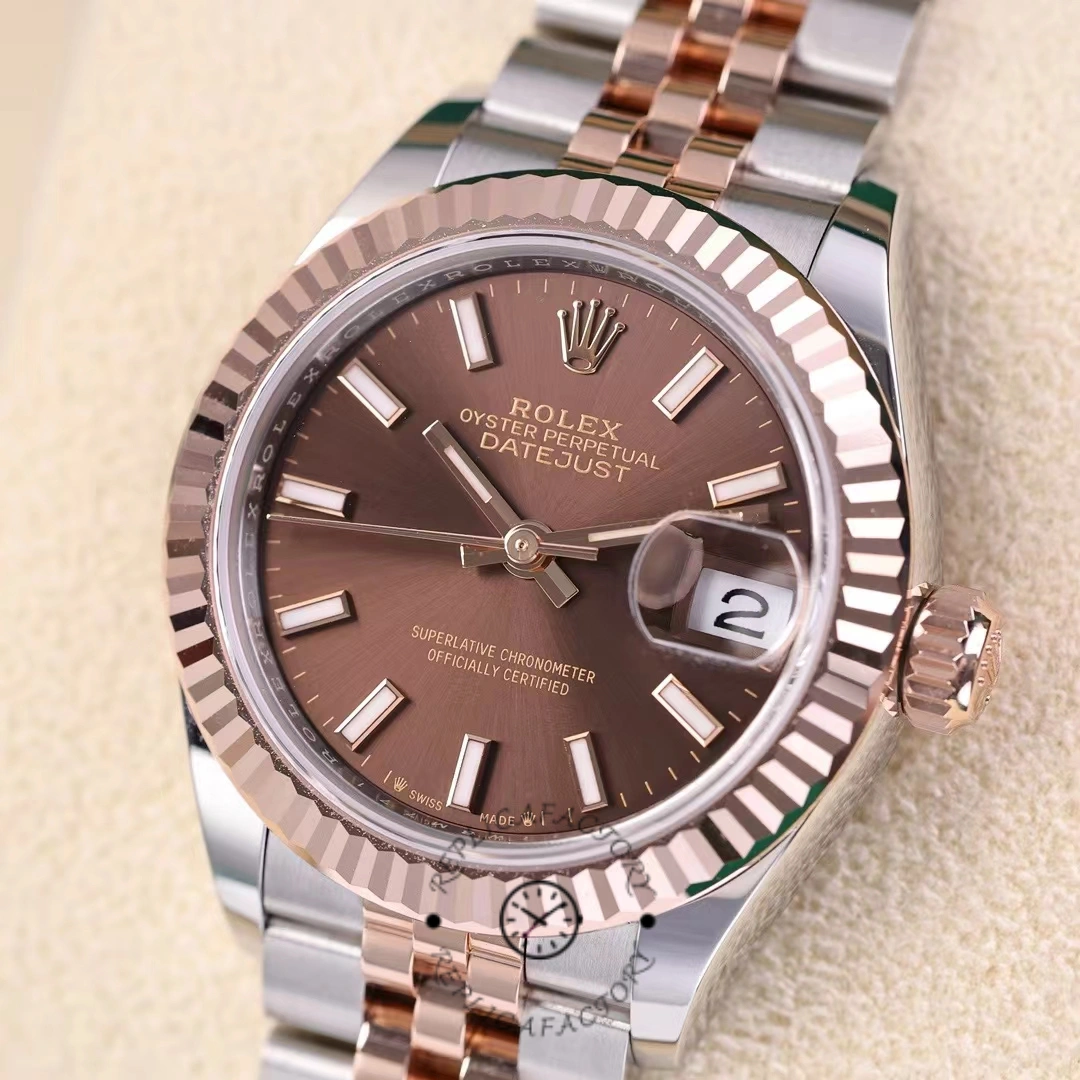 Rolex Datejust 28 Chocolate Index Steel & Rose Gold m279171 0017