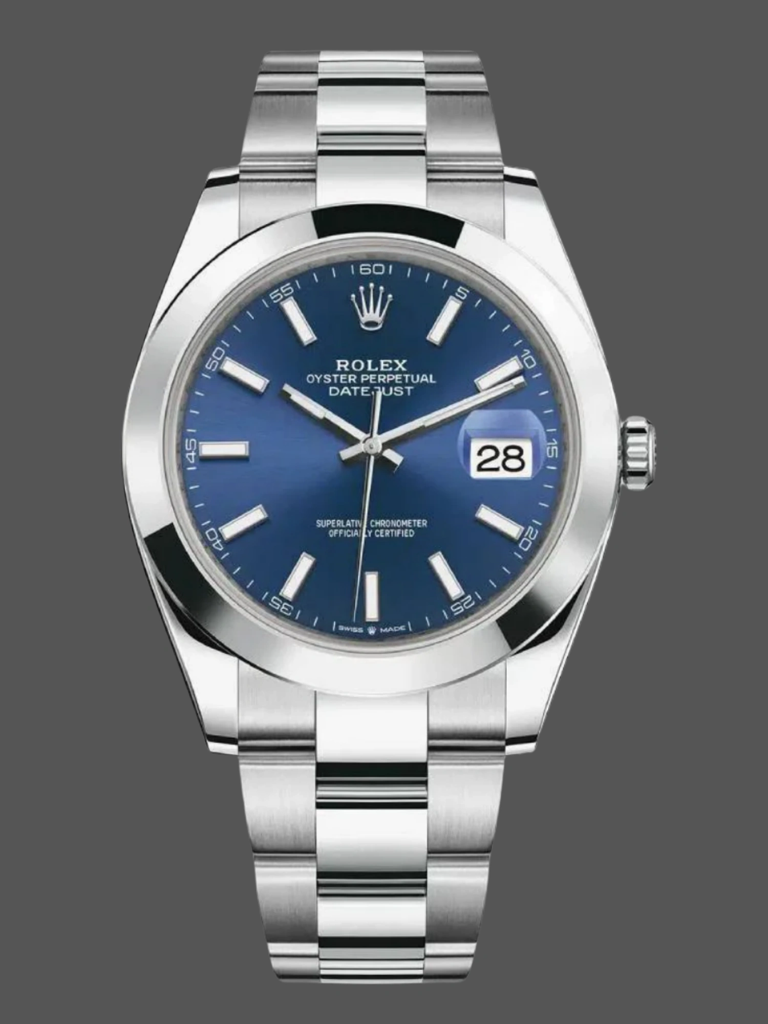 Rolex Datejust 41mm 126300-0001 Blue Dial Stainless Steel Oyster Bracelet Men's Replica Watch