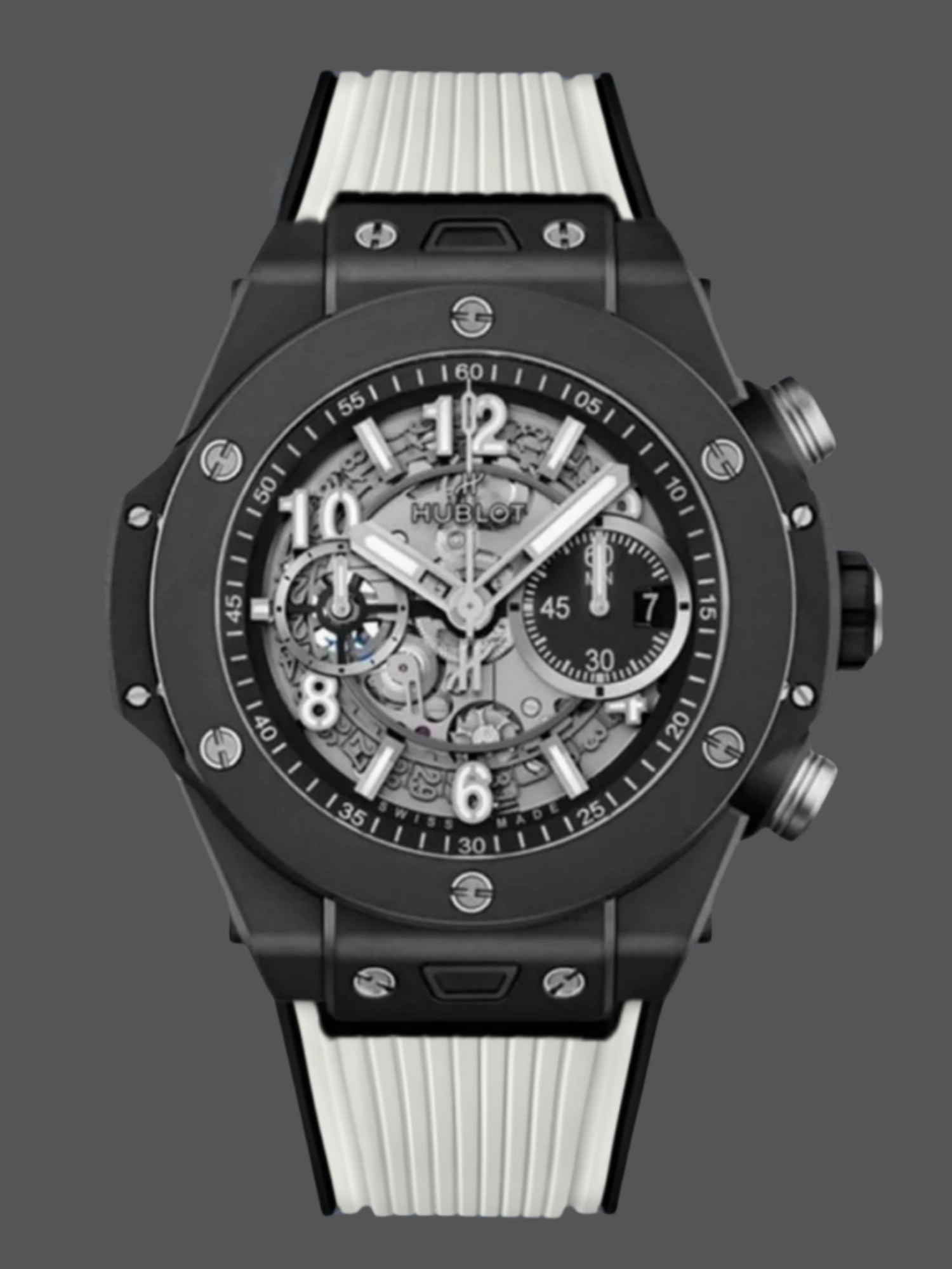 Hublot Big Bang Unico Skeleton Dial 421.CI.1170.RX White Rubber Strap Men's Replica Watch