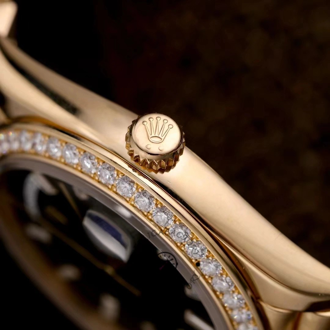 Rolex Day-Date 228348RBR 0039 Black Diamond Dial Diamond Bezel 40mm Mens Replica Watch