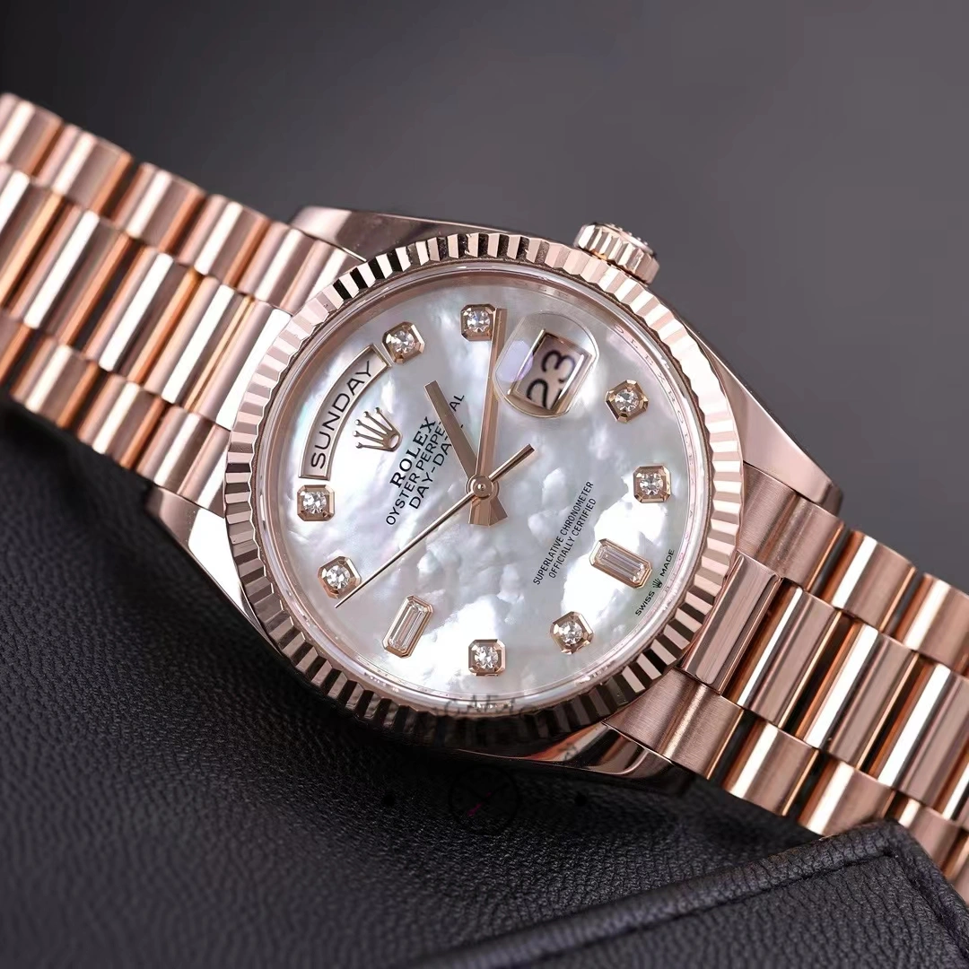 Rolex Day-Date 128235 Everose Gold MOP Dial 36MM Unisex Replica Watch