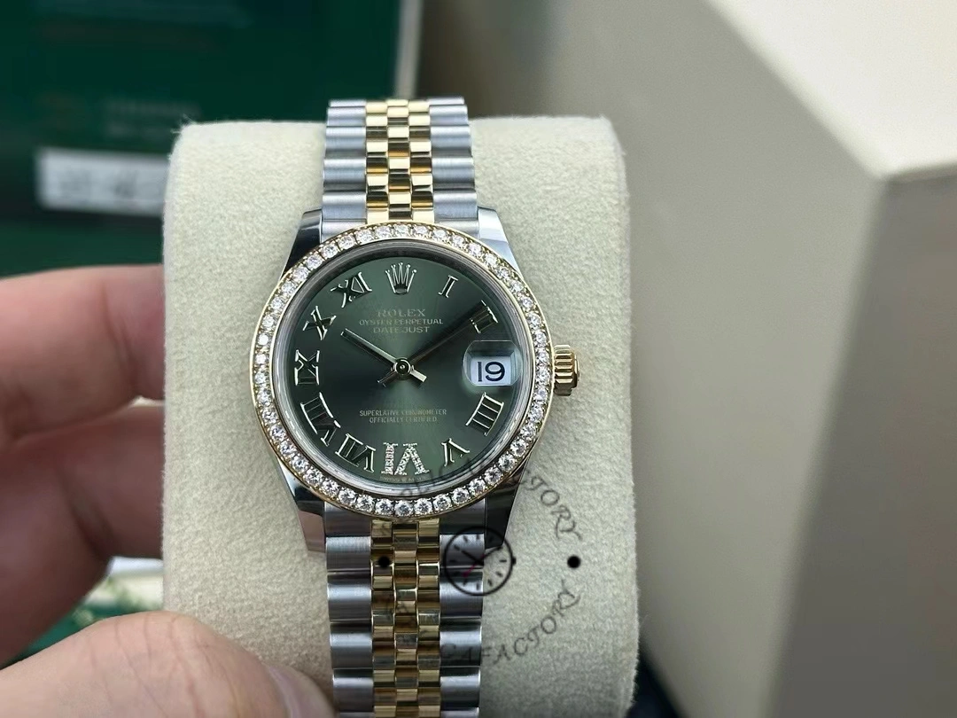 Rolex Datejust 31mm Stainless Steel and Yellow Gold 278383RBR 0016 Green VI Roman Jubilee
