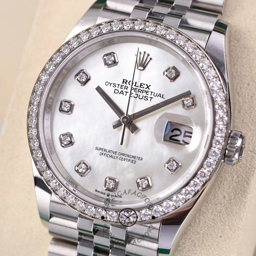 Rolex Datejust 178384 White Mother Of Pearl Diamonds Dial 31MM Lady Replica Watch