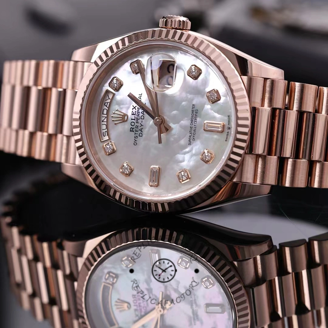 Rolex Day-Date 128235 Everose Gold MOP Dial 36MM Unisex Replica Watch