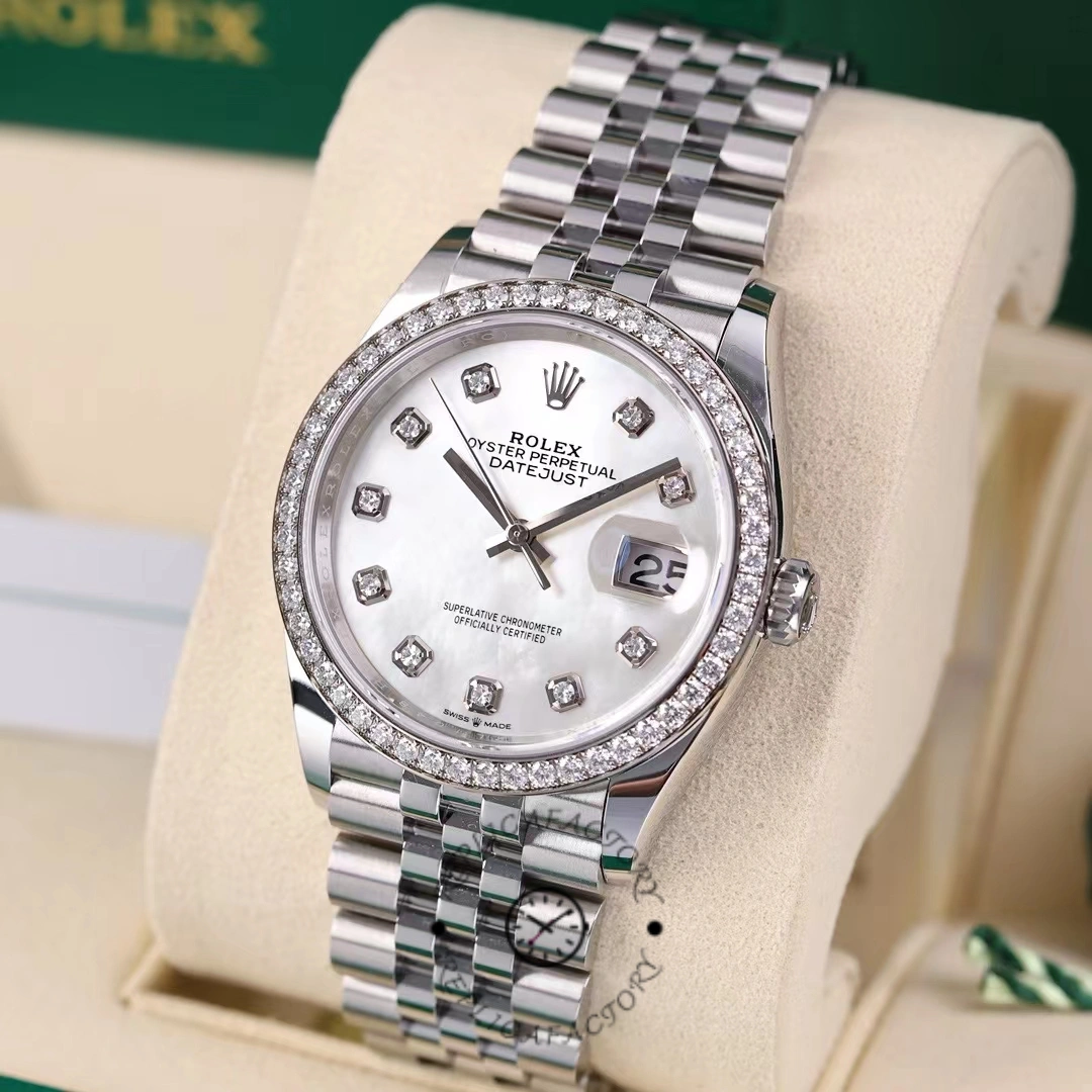 Rolex Datejust 178384 White Mother Of Pearl Diamonds Dial 31MM Lady Replica Watch