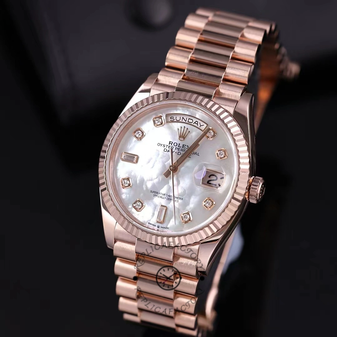 Rolex Day-Date 128235 Everose Gold MOP Dial 36MM Unisex Replica Watch